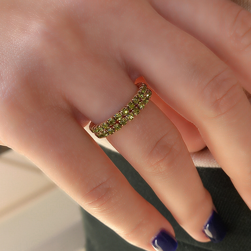IOULIA jewels kallirroi gr faux bijoux γυναικεία κοσμήματα δαχτυλίδι επίχρυσο πράσινα strass