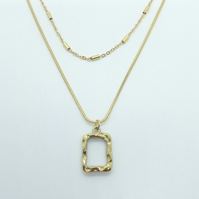 ERNESTINI jewels kallirroi gr faux bijoux γυναικεία χειροποίητα κοσμήματα κολιέ αλυσίδας διπλής σειράς ατσάλινο
