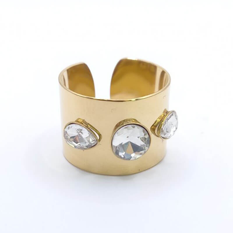 AGAPI jewels kallirroi gr faux bijoux γυναικεία χειροποίητα κοσμήματα δαχτυλίδι ατσάλινο επίχρυσο στρας φο μπιζού καλλιθέα