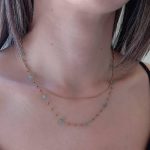 Kallirroi.gr - Χειροποίητο κόσμημα ( φο μπιζού / faux bijoux ) kallirroi.gr LARME –  Κολιέ ατσάλινο διπλής σειράς χρυσού χρώματος αμαζονίτη